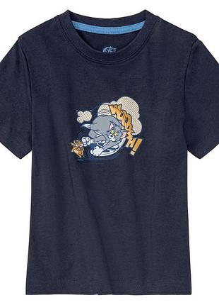 Футболка хлопковая з принтом для мальчика disney tom and jerry 371674 110-116 см (4-6 years) темно-синий