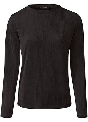 Футболка-лонгслів з блискучої тканини для жінки esmara lycra® 389670 s чорний
