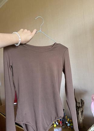 Боді shein 🧸 з довгим рукавом, кавовий колір☺️