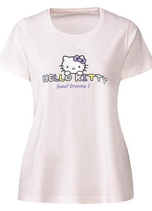 Пижамная футболка хлопковая з принтом для женщины esmara hello kitty 406154 s розовый