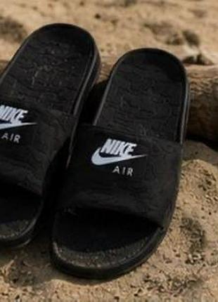 Чоловічі шльопанці nike 39–46 | легкі літні сланці | підліткові та чоловічі мужские /подростковые модные шльопанцы найк чорные