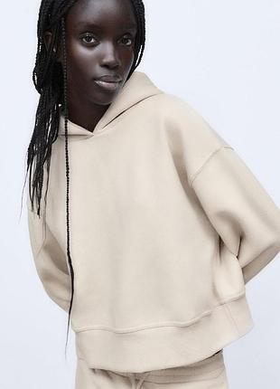 Бавовняна утеплена жіноча худі zara
