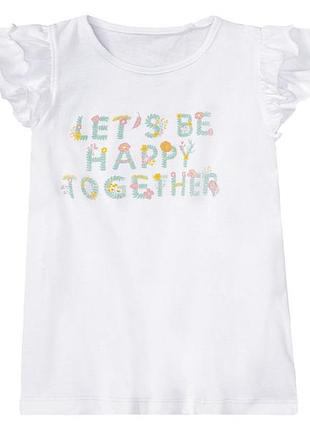 Футболка с рюшами для девочки lupilu lidl 403692-1 110-116 см (4-6 years) белый