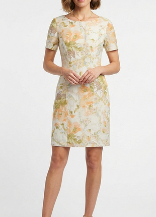 Льняное платье-футляр laura ashley с цветочным принтом, размер m-l (uk 14 / eur 40).