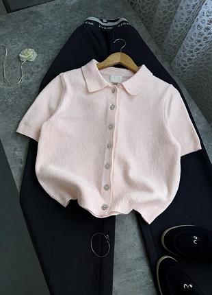 Кардиган жіночий ніжно рожевий в стилі old money h&m