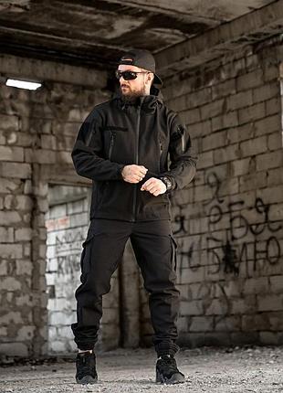 Тактичний костюм софтшел bandit чорний🖤
