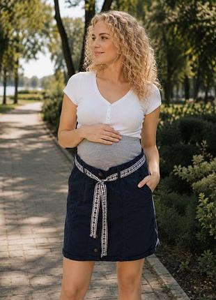 Спідниця юбка для вагітних з пояском