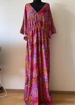 Жіноча довга сукня з віскози xxxl/xxxxl rusttydustty