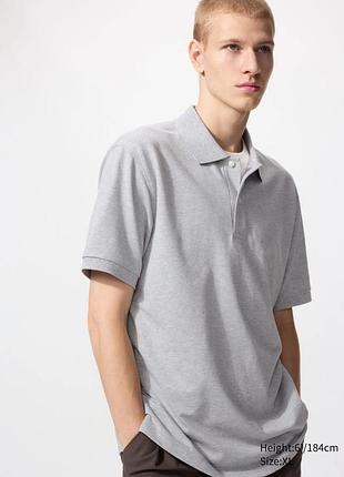 Чоловіча сіра футболка поло uniqlo