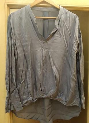 Блуза шелковая серая с оттенком (xl)