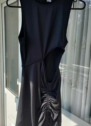 Ширкарное черное женское платье h&amp;m