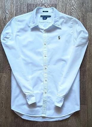 Белая женская рубашка polo ralph lauren размер s-m