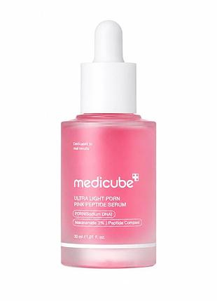 Сироватка для обличчя medicube pdrn pink peptide serum ultra light 30 мл з pdrn, пептидами та гіалуроновою кислотою
