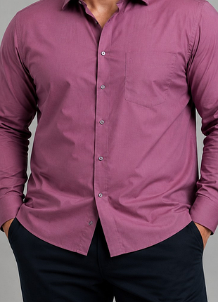 Оригінальна сорочка olymp luxor 100% бавовна бордова 3xl 4xl xxl класична