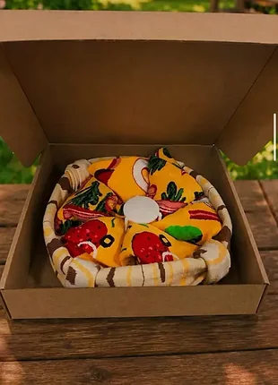 Набор носков (4 пары) с принтом "pizza"