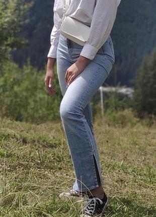 Джинси h&m з розрізами знизу, 36, блакитні