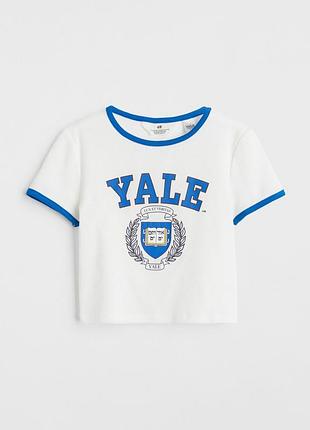 Футболка укороченая для девочки h&m 1076012-001 146-152 см (10-12 years) белый