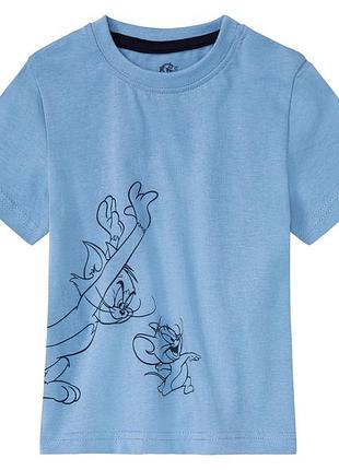 Футболка хлопковая з принтом для мальчика disney tom and jerry 371674 110-116 см (4-6 years) голубой