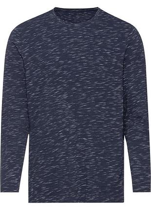Футболка-лонгслів приталена з круглим вирізом для чоловіка livergy lidl 416949 xl темно-синій