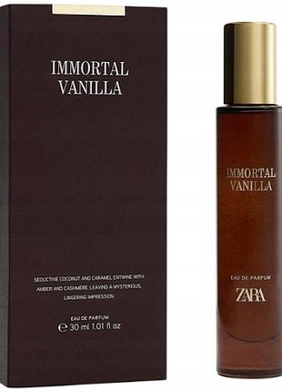 Парфумована вода для жінок zara immortal vanilla 30 ml оригінал зара розпаковане упакування