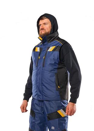 Жилет рабочий защитный сигнальный на утепленной подкладке спецодежда aurum everest bby рост 170 -180 m