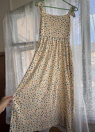 Сарафан міді zara у принт, eur s