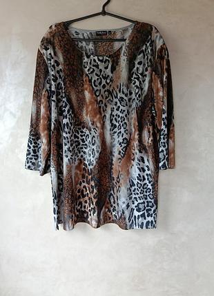 Стильна туніка/блуза з леопардовим принтом thea 42 plus (plus size), 3-4 хл