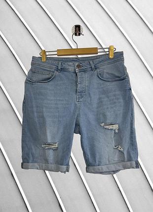 Мужские джинсовые шорты denim co w34 оригинал деним ко синие шорты с потертостями летние джинсы шорты 50 52