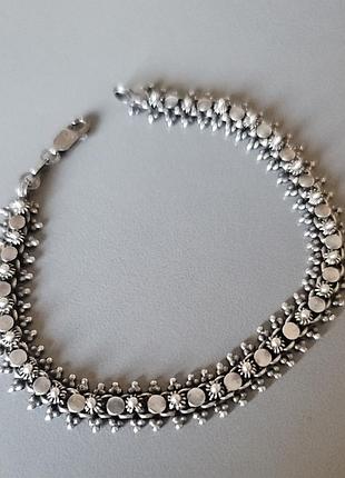 Серебряный браслет 925 проба, этно / балийский стиль, 19 см (13 г) 2