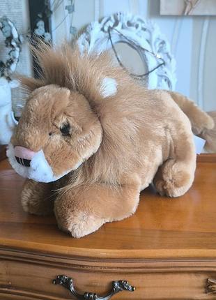 Реалістична м'яка іграшка лев левик tcc global / a-one plush toys