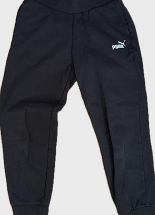 Жіночі чорні спортивні штани puma завужені донизу із внутрішнім шнурком