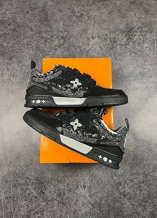 Louis vuitton x swarovski skate sneaker black   кросівки