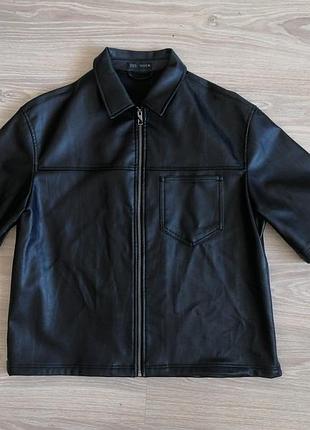 Zara l верхняя рубашка из эко кожи куртка