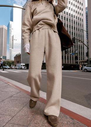 Плюшевые брюки wide leg от zara