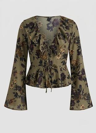 Трендова актуальна блузка на завязках батал plus size next uk 14 xl 42 🔥🔥🔥