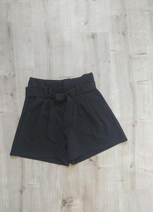 Шорти cropp paperbag з високою талією та поясом, чорні, р. s