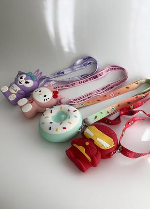 Сумка дитяча силіконова супергерой кролик котик пончик marvel kitty stella lou