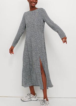 Медное платье, платье h&amp;m, платье с разрезом на ноге