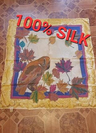 Шовкова хустка happyness  з совою, silk,нов.я
