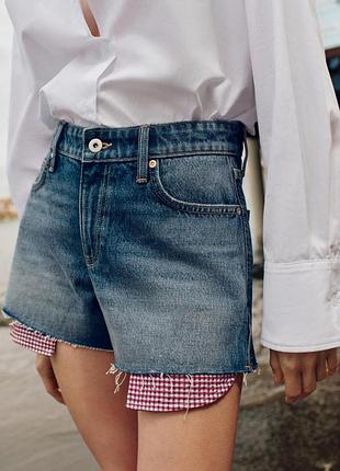 Шорты z1975 mom fit с необработанным краем от zara