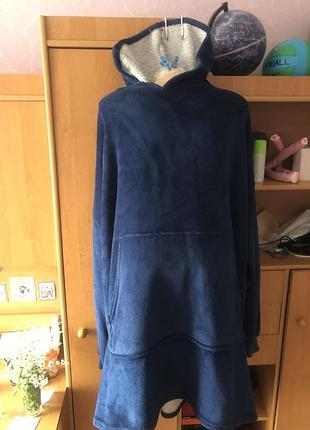 Меховушка, плюшева туника, худи, 2-3xl. довга, слип, пижама