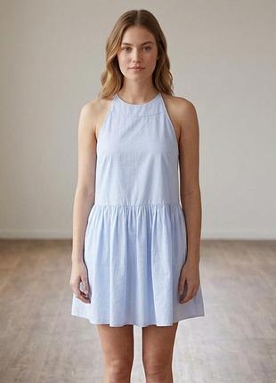 Сукня жіноча синя zara trafaluc collection  розмір л 48