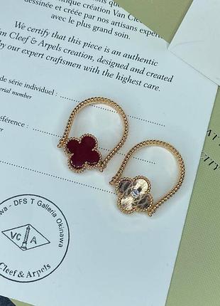 💎new💎брендовое двухстороннее кольцо van cleef , vca, клевер, ван клиф, конюшина ♥️♥️♥️с логотипом