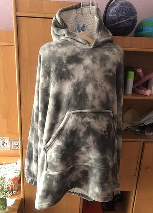 Меховушка, плюшева туника, довга, кофта, худи, 2-4xl. primark. слип, пижама