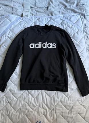 Світшот adidas originals s | чорний з великим логотипом
