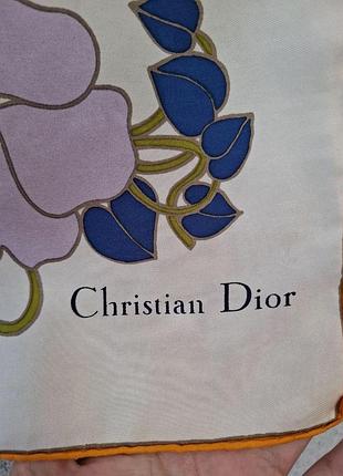 Винтажный шелковый платок christian dior