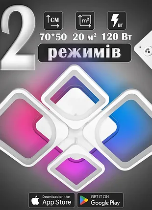 Люстра светодиодная 517 light 3color с пультом 115вт белый