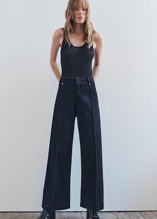 Актуальні трендові джинси палацц зі стрілками батал plus size zara eur 46 mex 36 xl-2xl 🔥🔥🔥