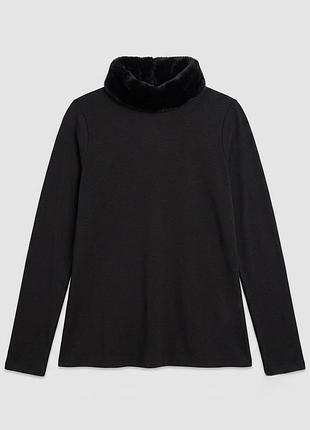 Елегантний трендовий лонгслів із хутром у2к в стилі old money zara l 40 🔥🔥🔥