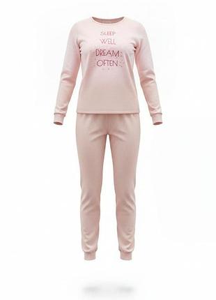 Нежная брендовая пижама-двойка в рубчик «sleep well» для девочки от danskin